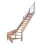 Gewendelte StarWood Treppe Rhodos aus Eiche mit Edelstahl-Geländer, unbehandelt.