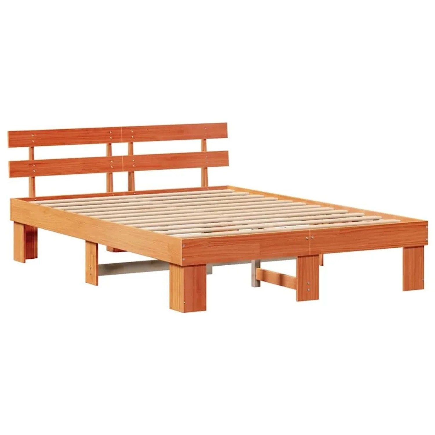 vidaXL Bettrahmen Wachsbraun 140 x 200 cm Massives Kiefernholz 872442