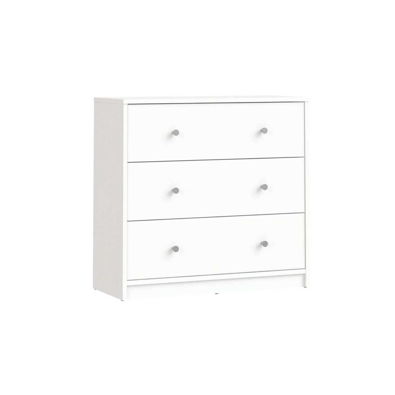 Weiße ebuy24 Maria Kommode mit 3 Schubladen für Schlafzimmer & Wohnraum.