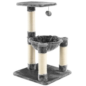 Costway Katzen Katzenmöbel Spielbaum Aktivitätsbaum Grau 40x40x64cm