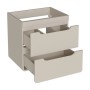 Beiger Vente-unique Waschbeckenunterschrank Aruba, 60 cm, hängend, mit zwei geöffneten Soft-Close-Schubladen.