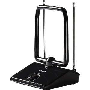 Hama DVB-T/T2 Zimmerantenne im klassischen Design für digitalen TV-Empfang.