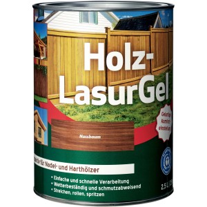 Holz-LasurGel Palisander 2,5l Dose für Zäune, Pergolen und Sichtschutzwände.