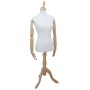 Weiße Schneiderpuppe mit beweglichen Holzarmen und höhenverstellbarem Holzstandfuß. Ideal für Schneiderei & Dekoration.