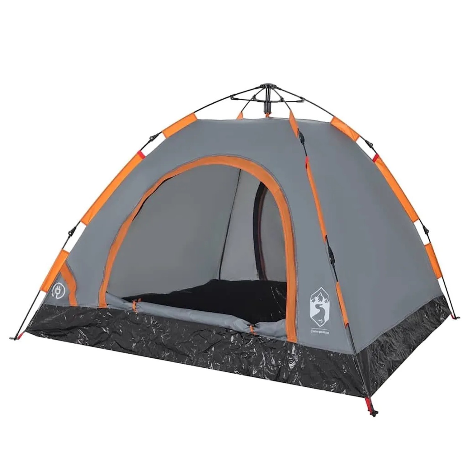 vidaXL Campingzelt 3 Personen Grau und Orange Quick Release 4004167 günstig online kaufen