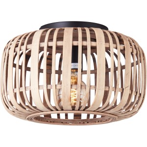 Helle, runde Brilliant Deckenleuchte Woodrow aus Bambus, Ø 32 cm, für gemütliches Licht.