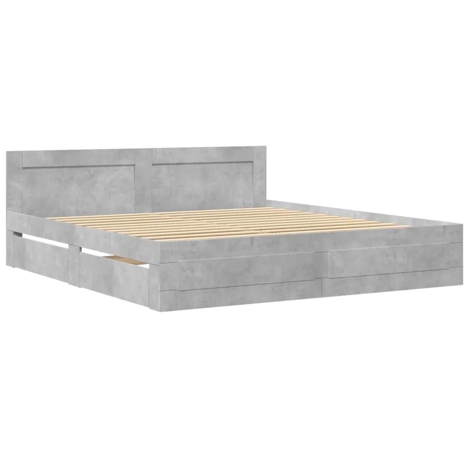 vidaXL Bettgestell mit Kopfteil Betongrau 180x200 cm Holzwerkstoff 3295544 günstig online kaufen