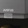 Detailaufnahme Justus Usedom 5 Kaminofen mit Specksteinverkleidung, gussgrau.