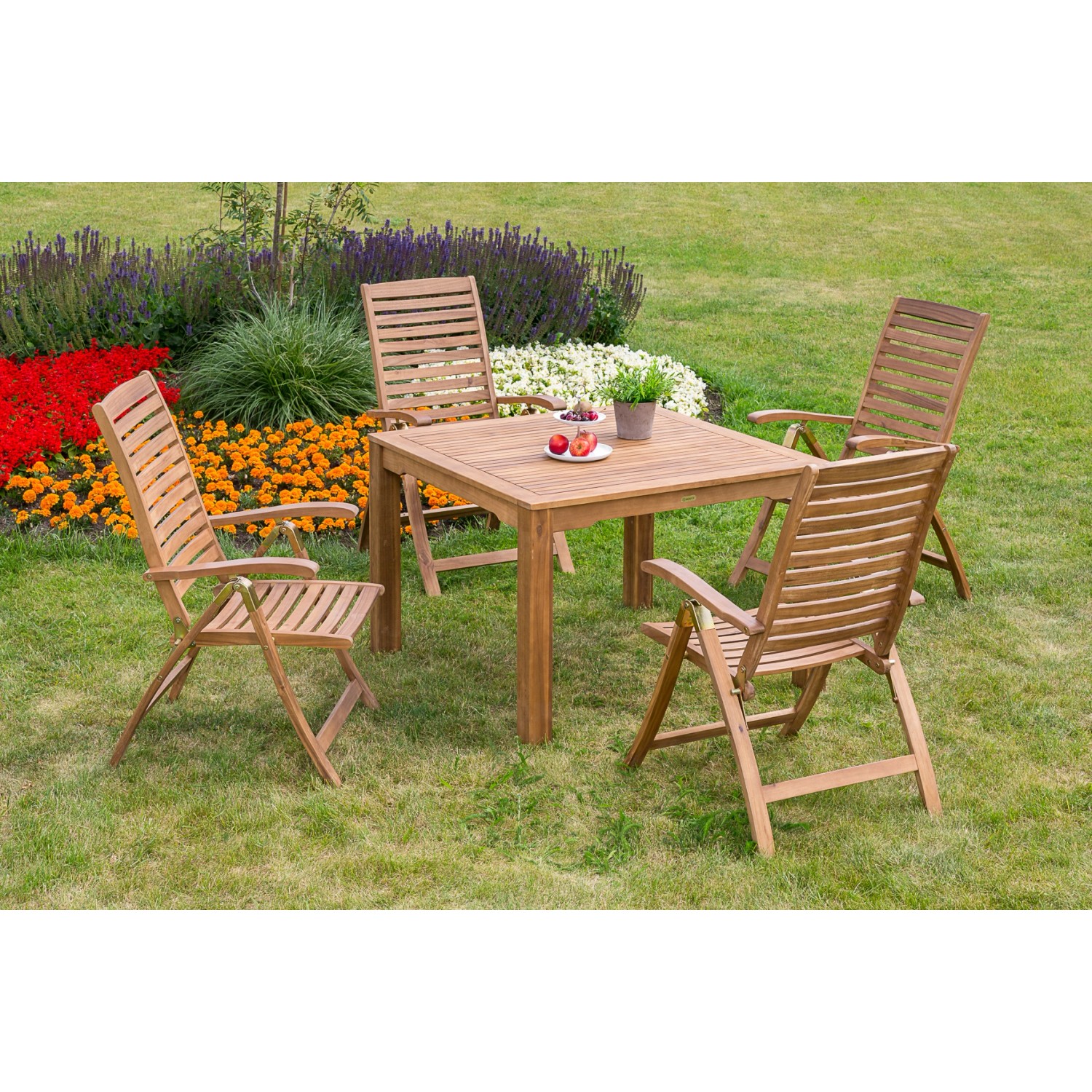 Gartenmöbel-Set Paraiba 5-tlg. Braun inkl. Tisch 110 cm x 110 cm günstig online kaufen