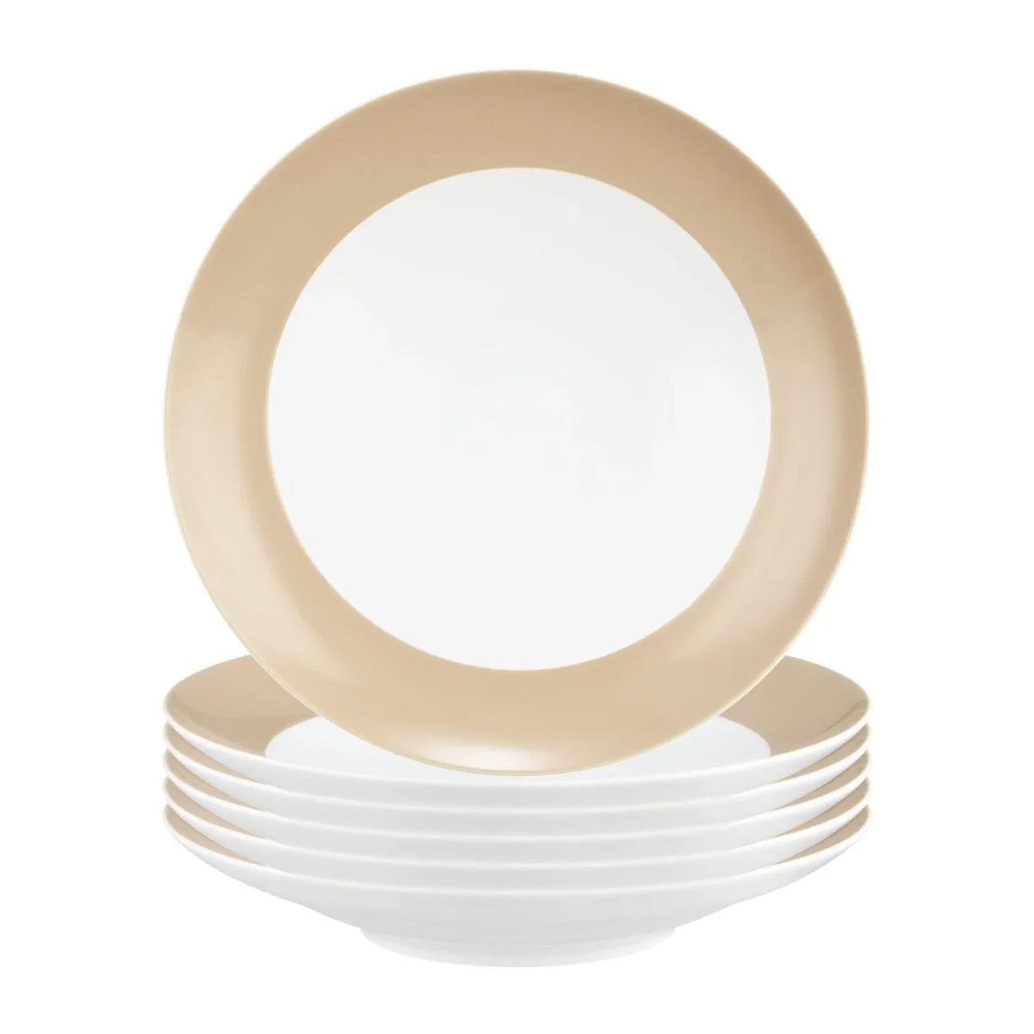 Seltmann Weiden Liberty Pure Colors Suppenteller 23,5 cm 6er Set Dusty Beige