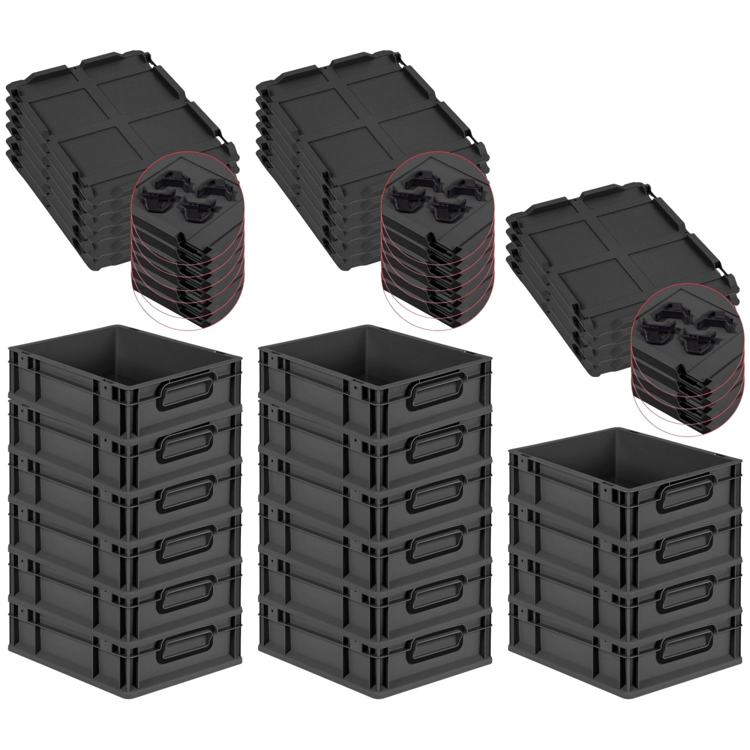 PROREGAL SuperSparSet 16x Eurobox Nextgen Color Mit Auflagedeckel HxBxT 12x günstig online kaufen