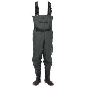 vidaXL Wathose mit Stiefeln und Gürtel Dunkelgrün Größe 46 4016998