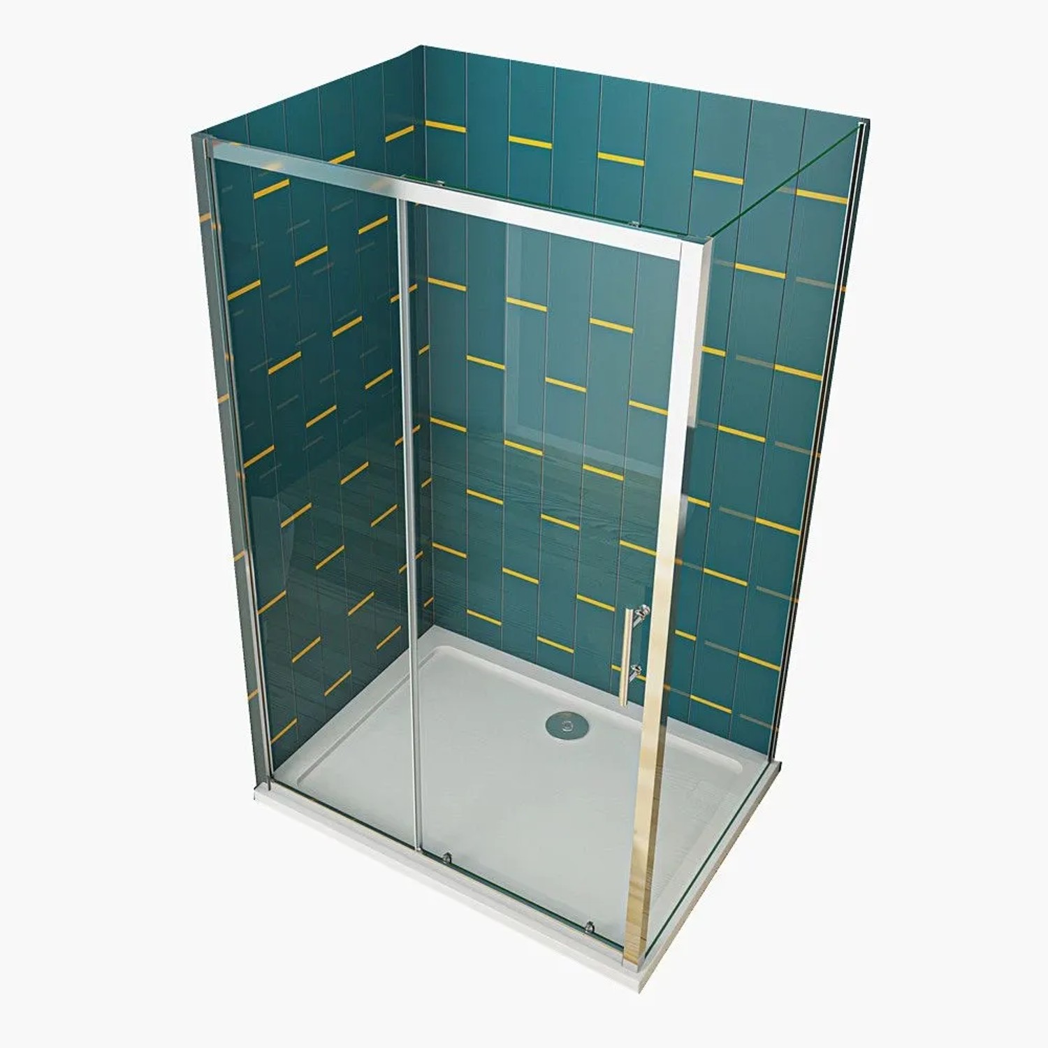 Duschparadies 100 x 70 x 190cm Duschkabine Schiebetür Mit Seitenwand 5mm ESG Sicherheitsklarglas Dusche Verchromt