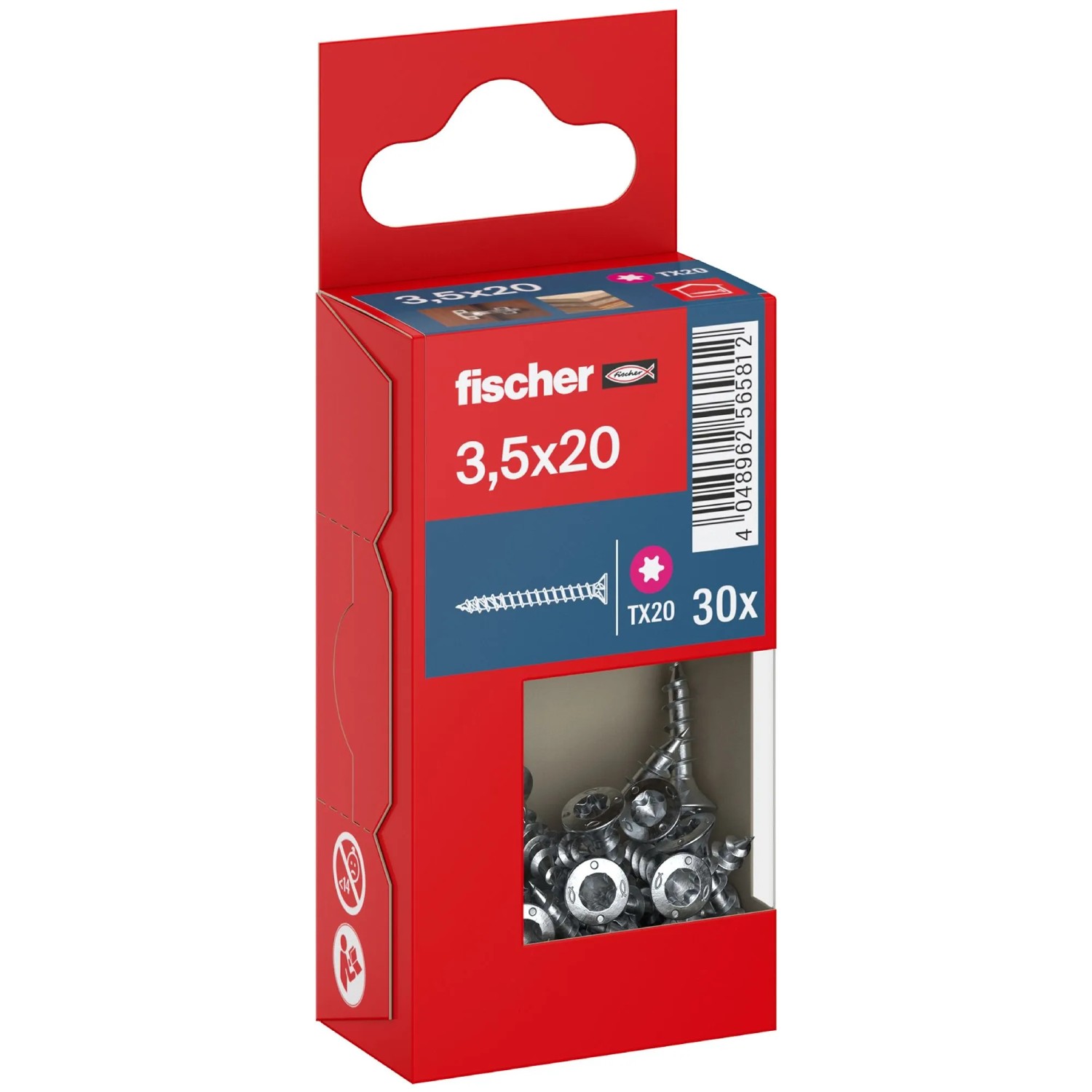 Fischer Schraube PowerFast FPF II CTF BC SK TX VG Ø 3,5 x 20 mm Silber 30 Stück