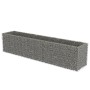 furnicato Gabionen-Hochbeet aus verzinktem Stahl, gefüllt mit Steinen, 450x90x100 cm.