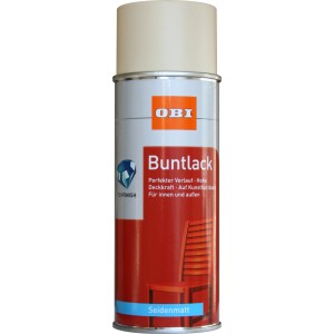 OBI Buntlack Spray RAL 1015 Hellelfenbein, seidenmatt, 400ml Dose.