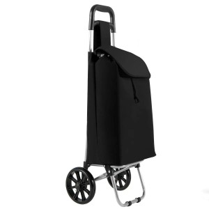 Costway Klappbar Einkaufswagen mit Abnehmbarer Einkaufstasche Schwarz