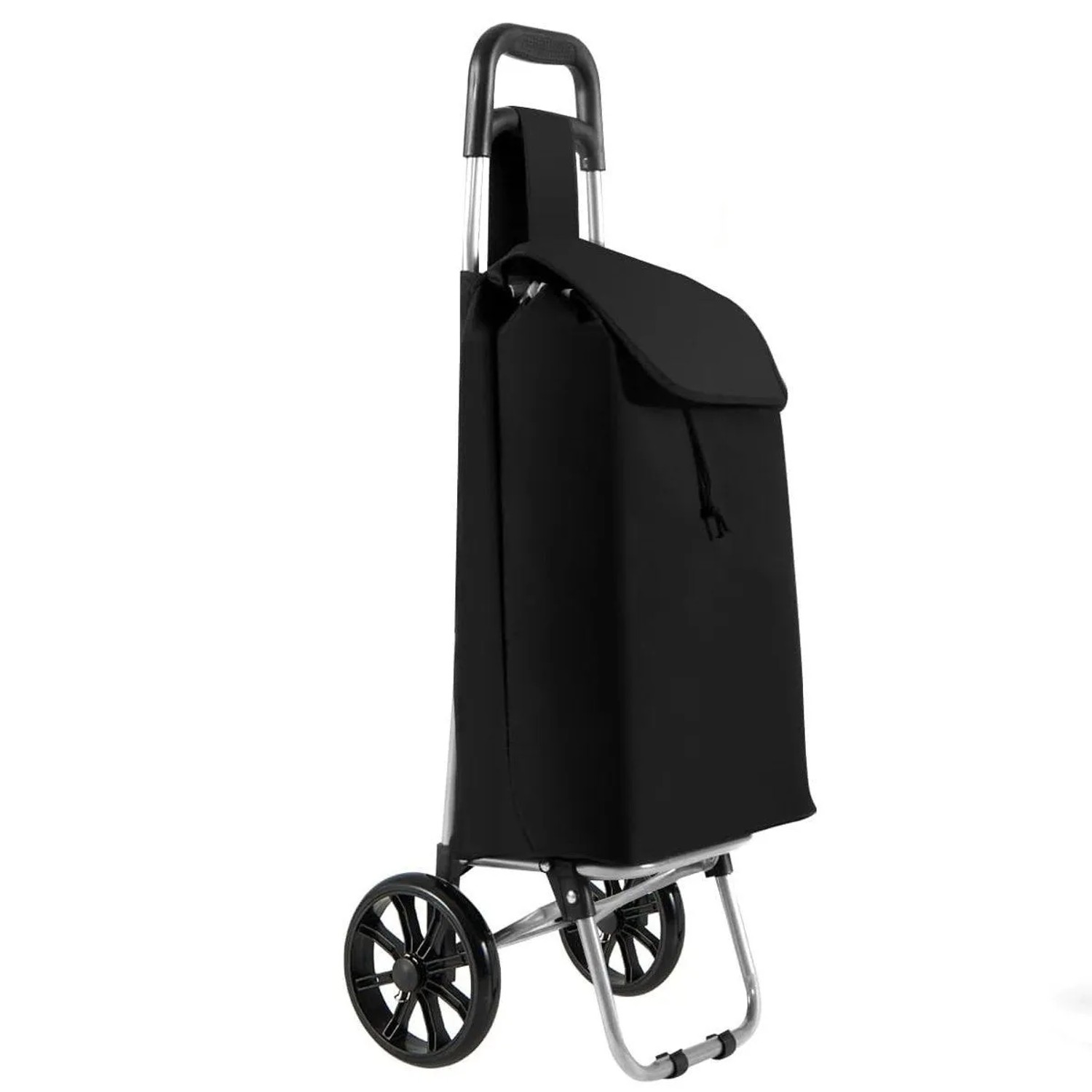 Costway Klappbar Einkaufswagen mit Abnehmbarer Einkaufstasche Schwarz