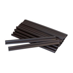 Jardinion Klemmschienen, 20er Set, dunkelbraun, für Sichtschutzstreifen an Zäunen.