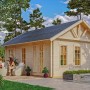 Skan Holz Gartenhaus Bern 2, 420x560cm, mit Dachlattung. Weekendhaus aus unbehandelter Fichte mit Fenstern und Türen.
