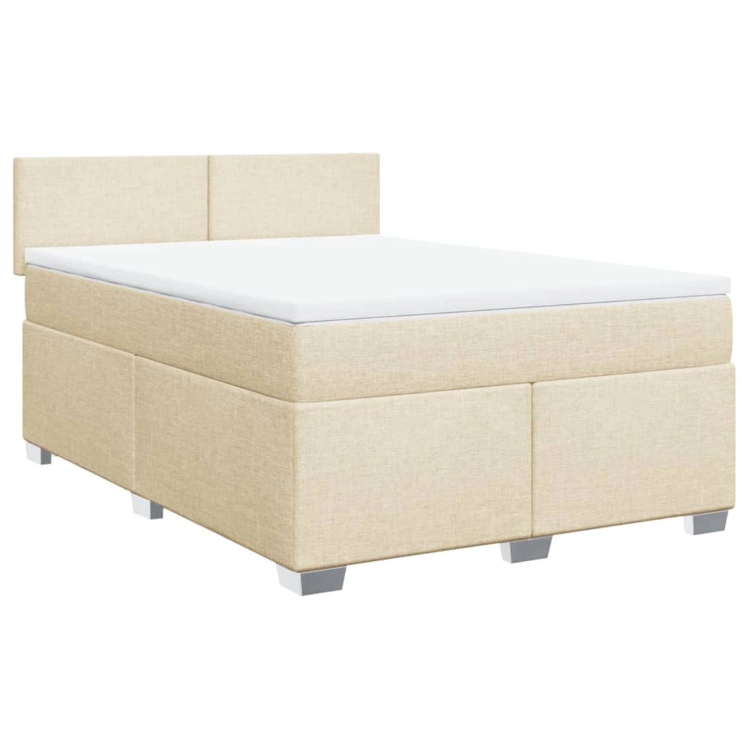 vidaXL Boxspringbett mit Matratze Creme 140x200 cm Stoff2105626 günstig online kaufen