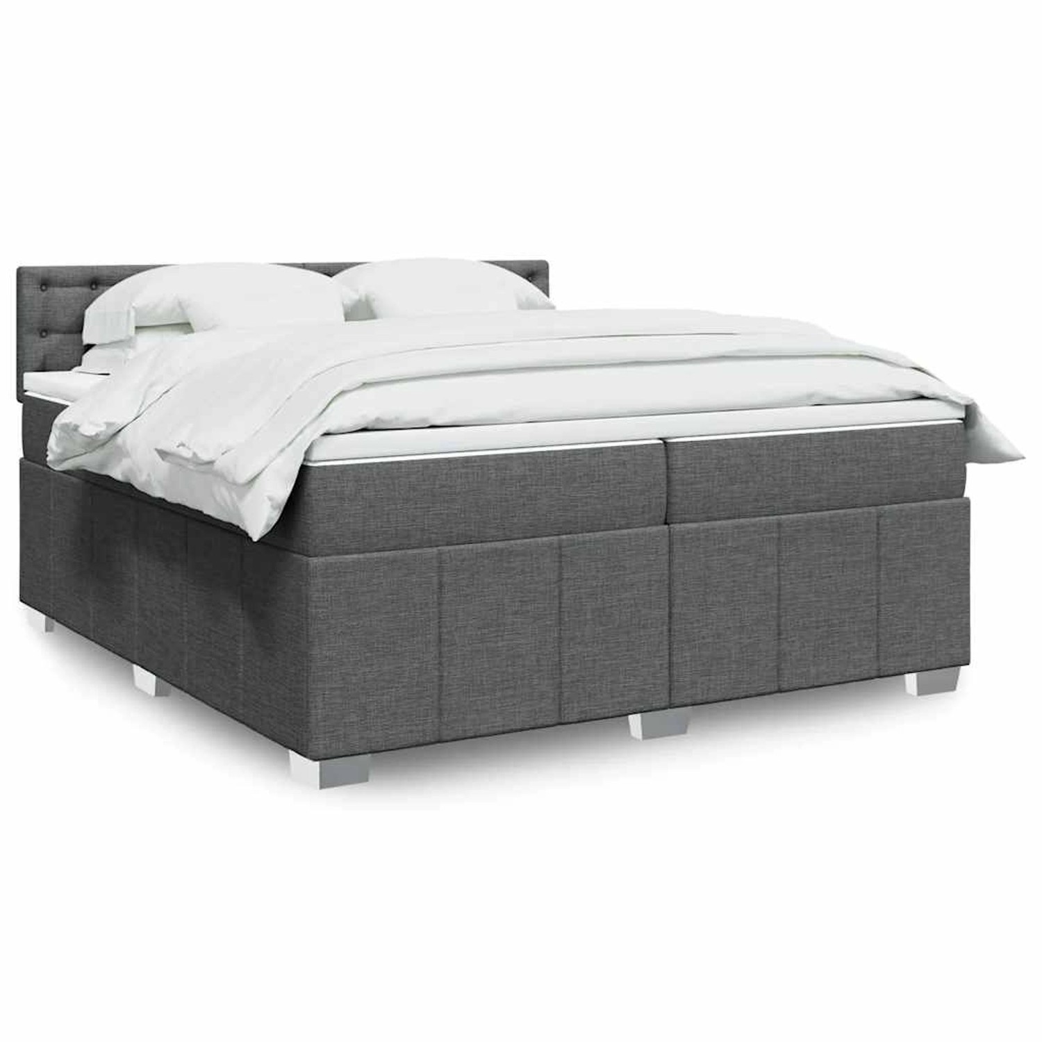 vidaXL Boxspringbett mit Matratze Dunkelgrau 200x200 cm Stoff 3289490 günstig online kaufen