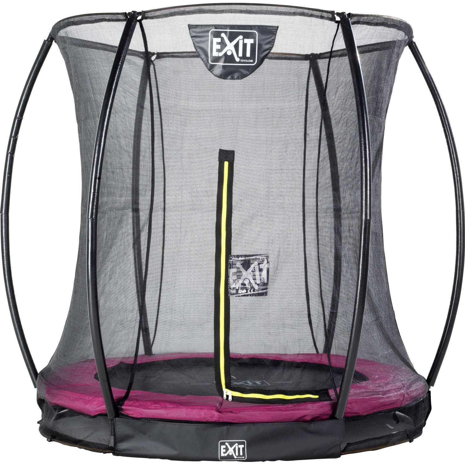 EXIT Silhouette Bodentrampolin D183cm mit Sicherheitsnetz - rosa