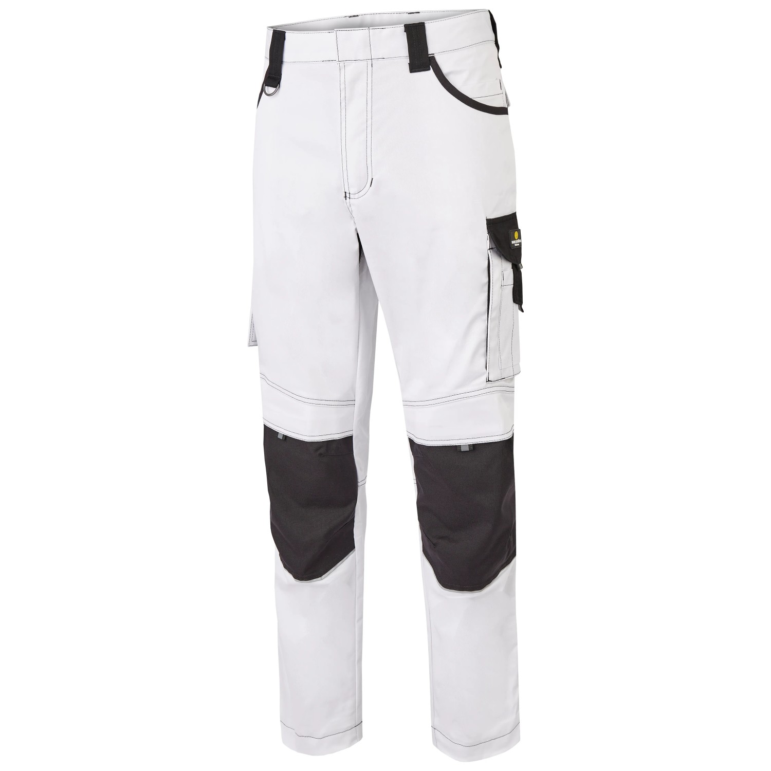 Hans Schäfer Workwear Bundhose Argos, Gr. 48, weiß-schwarz. Arbeitskleidung mit Taschen und Knieverstärkung.
