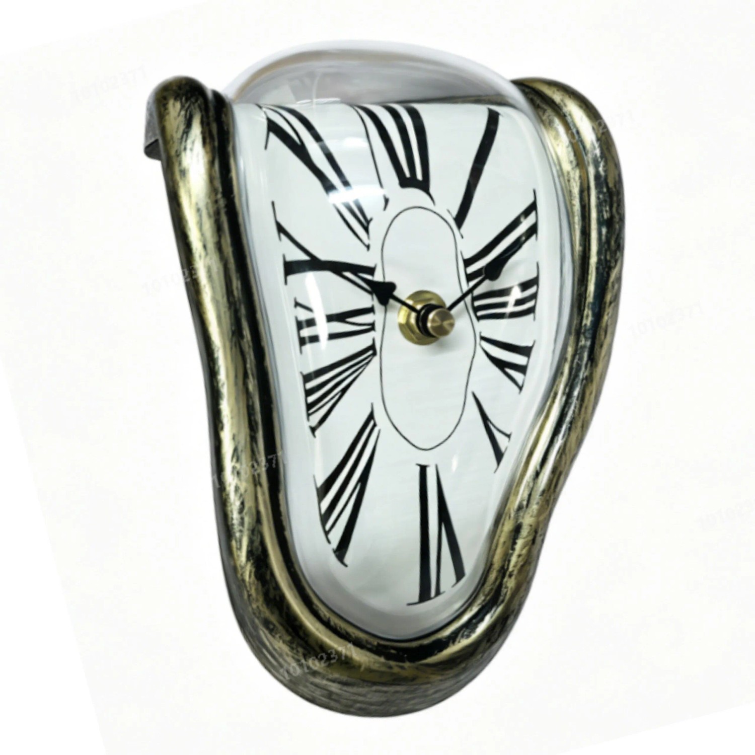 Relaxdays Wanduhr ABS Polystyrol Bronze Surreal Batteriebetrieben
