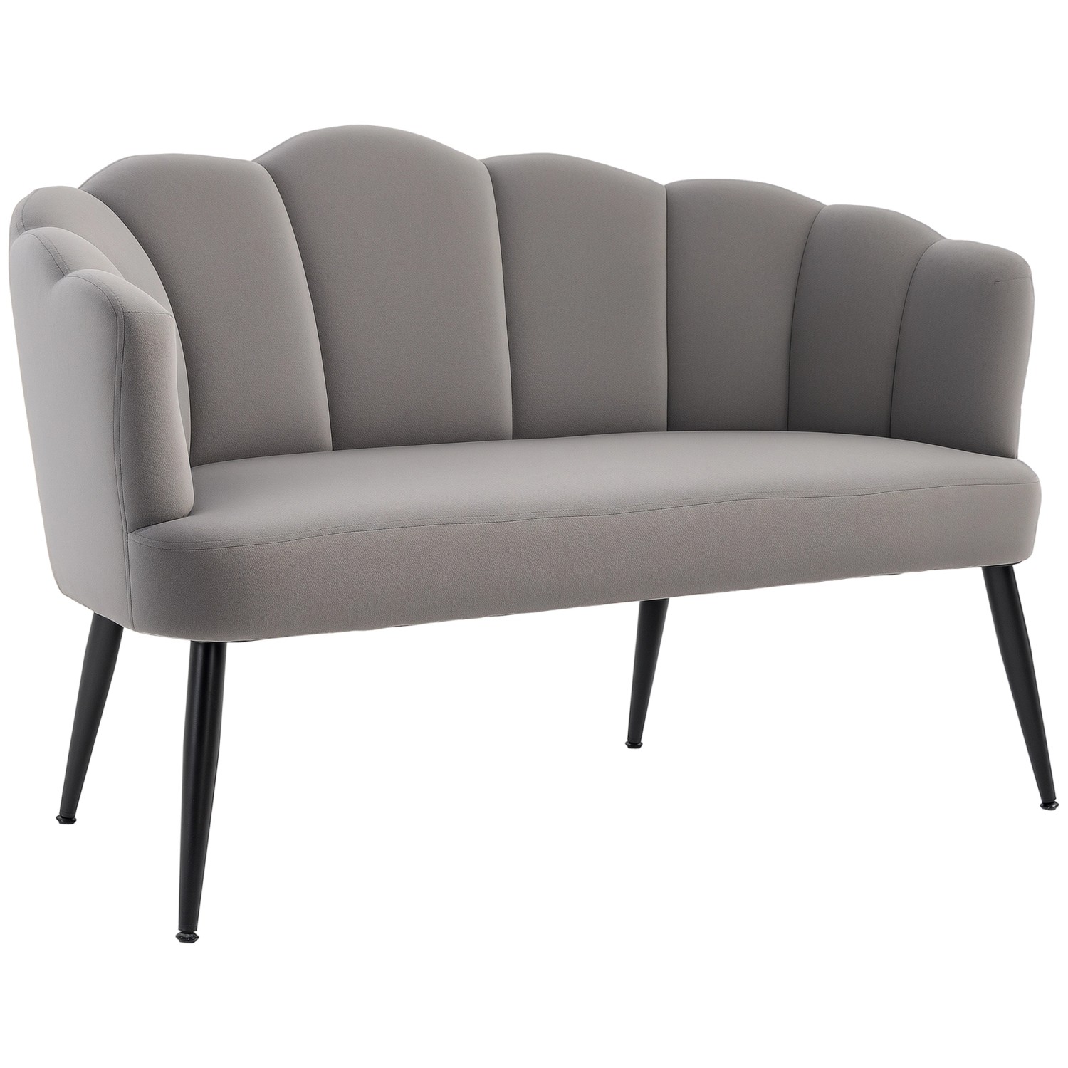 HOMCOM Sofa 2 Sitzer 132 cm Couch für Schlafzimmer Dunkelgrau günstig online kaufen