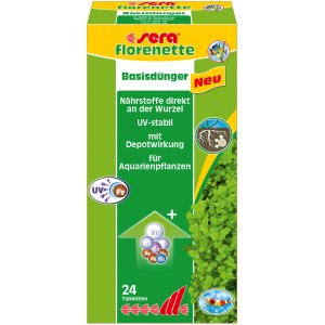 Sera Florenette Basisdünger, 24 Tabs für Aquarienpflanzen. Wurzeldünger mit Depotwirkung.