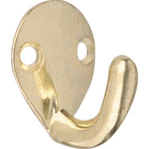 Glänzender Messing Wandhaken 743 zur einfachen Montage.