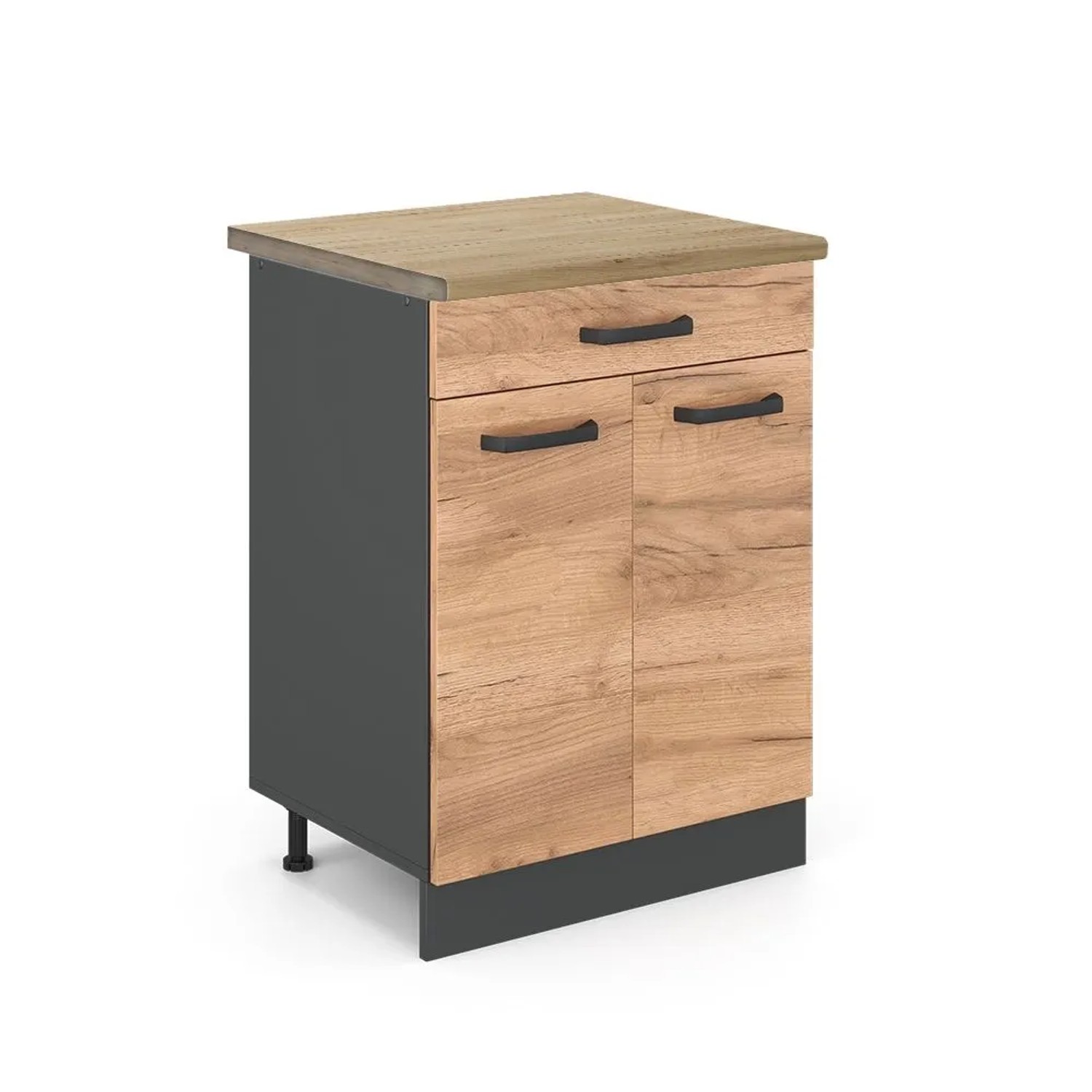 Vicco Küchenunterschrank R-Line Goldkraft Eiche Anthrazit 60 cm AP Eiche