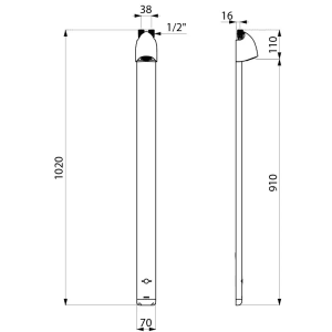Delabie DU-Elem SPORTING Therm elektronik Duschelement G1/2B 6V-Batterie