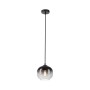 Schwarze Just Light Pendelleuchte Zea mit Rauchglas, 1-flammig. Dekorative Hängelampe für Wohnräume.