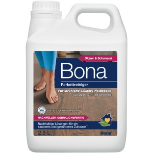 Bona Parkettreiniger Nachfüllkanister 2,5l für die Reinigung und Pflege von Parkettböden.
