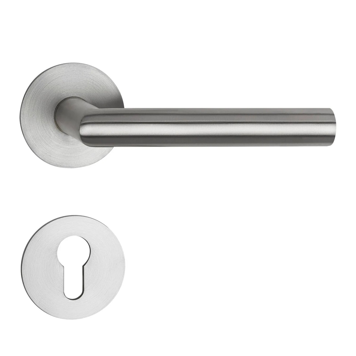 SOTECH Türdrückergarnitur THORE Edelstahl SS304 mit Flachrosetten und Magnetischer Cliptechnik Profilzylinder PZ mit Befestigungsmaterial