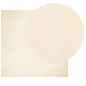 Weicher, waschbarer, creme-farbener Kurzflor Teppich Huarte, 160x160 cm.