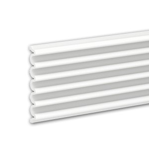 Weißes 3D Wandpaneel / Akustikpaneel von PROFHOME, 200 cm lang.