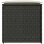 Schwarze vidaXL Kissenbox aus Poly-Rattan, 50x50x50 cm, zur Aufbewahrung im Garten.