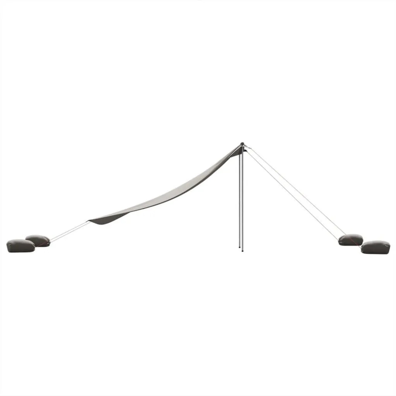Graues vidaXL Strand-Schattenzelt mit Sandsäcken, ideal für den Strand oder Camping.