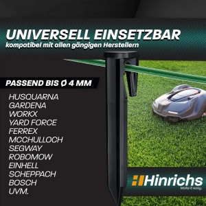 Hinrichs Erdnägel (100 Stk.) für Mähroboter Begrenzungskabel im Rasen.