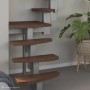 Intercon Raumspartreppe Quadro mit dunklen Buche-Walnuss Stufen und Italo-Silber Metallholm. Moderne Innentreppe.