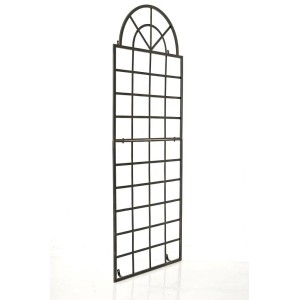 Bronzefarbenes Metall-Rankgitter GUNNAR 70x180cm mit Bogen für Kletterpflanzen und Gartendekoration.