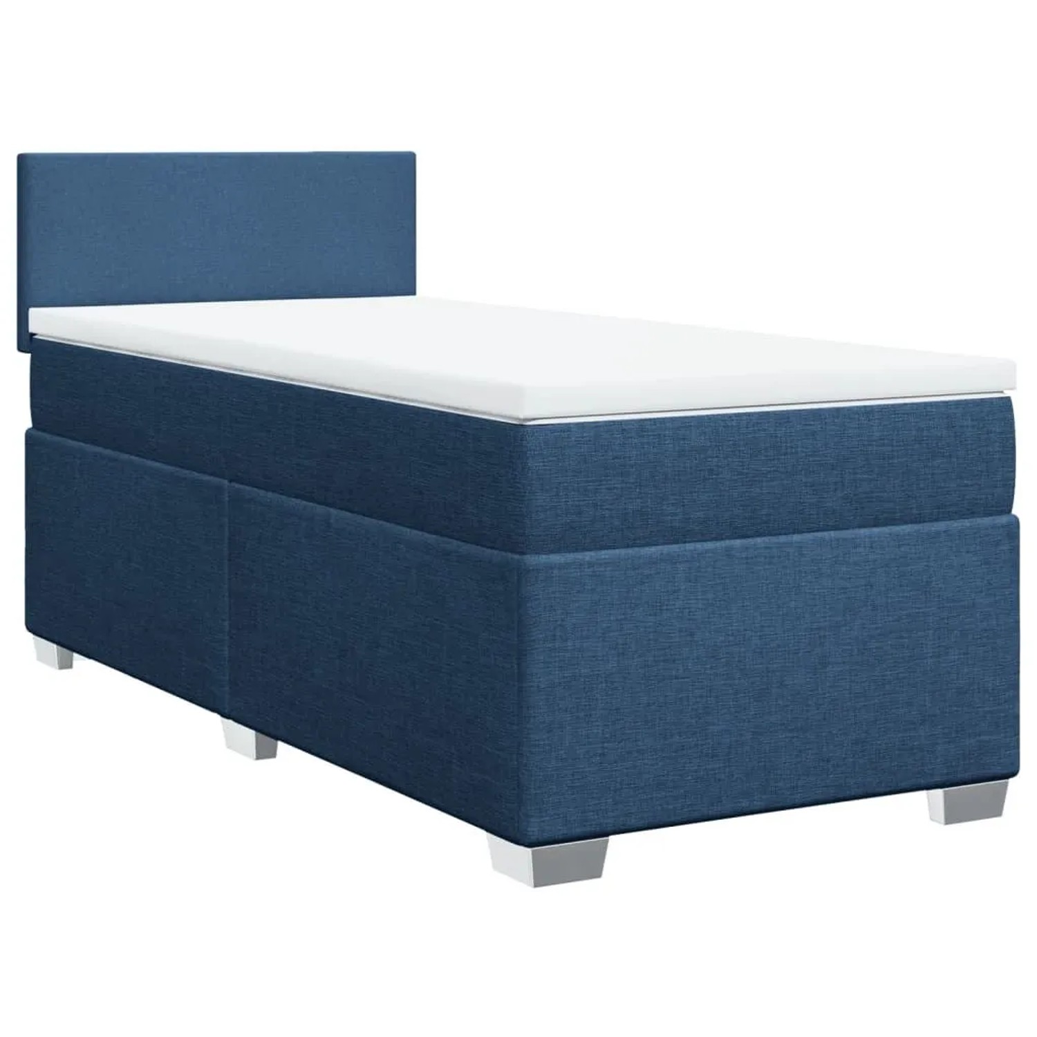 vidaXL Boxspringbett mit Matratze Blau 100x200 cm Stoff 3288098