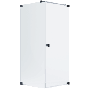 Schöner Wohnen Eckdusche mit Drehtür und Seitenwand, Chrom, 80x80x200 cm.