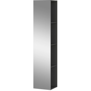 Germania Bad-Wandregal Vasio/Crandon in Graphit mit Spiegelfront und offenen Fächern.