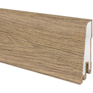 Hartschaum Sockelleiste Modern 60 in Refined Oak Optik, 17x60x2500 mm.