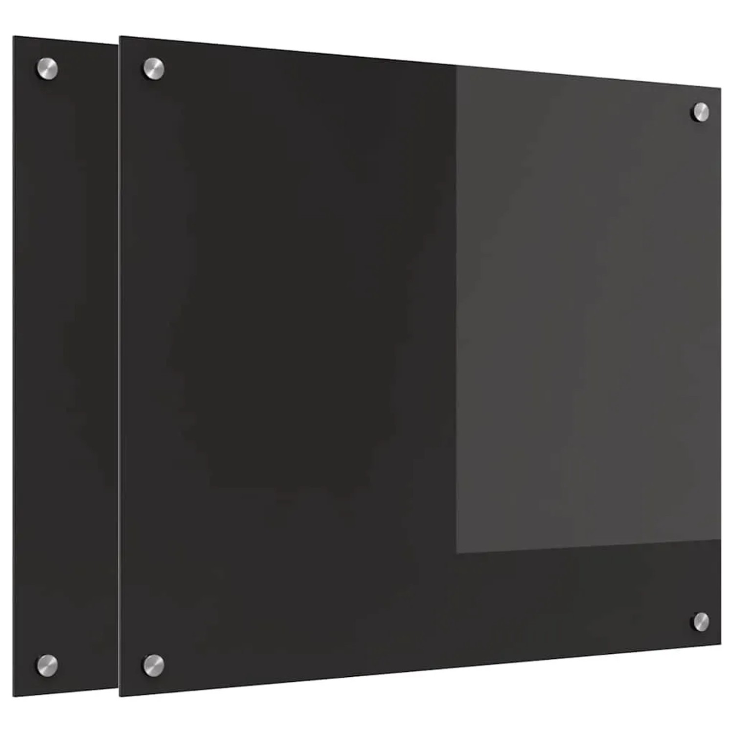 vidaXL Küchenrückwand 2 pcs Schwarz 70 x 60 cm Gehärtetes Glas 3415544