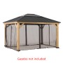 Moskitonetz für Sunjoy Zedernholz Gazebo 335x393cm, Khaki. Insektenschutz für Pavillon.